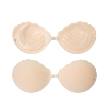 Láthatatlan női mellragasztó nylonból, lélegző, 3 cm vastag kosár, kerek mellbimbó forma, kivágott dizájn