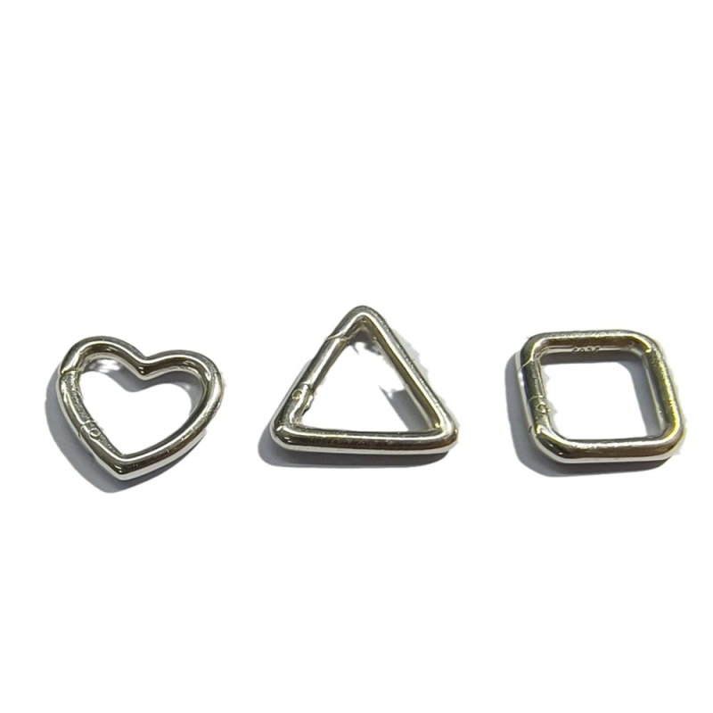 Catarame din argint 925 pentru bijuterii – cercuri, triunghiuri, inimă și deschidere pătrată pentru conectarea colierelor și brățărilor DIY