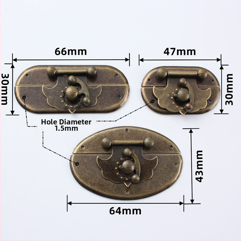 Dzelzs kastes aizdare – koka kastēm, antīkā izskats, Tonglang Fang zīmols, modelis 1, Jauns ķīniešu stils