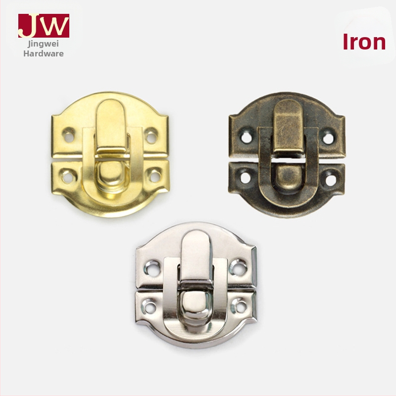 Kastes aizslēga hardware, dzelzs, Jingwei Hardware, Jaunā Ķīniešu stilā, elektroplatinga apdare, piemērots vīna kastēm, dāvanām un juvelierkastēm