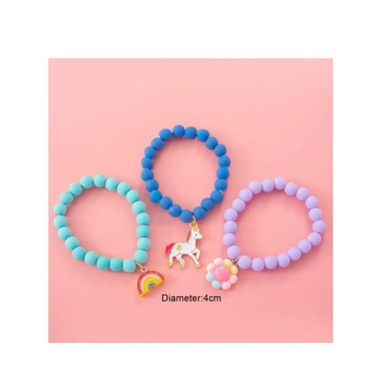 Apyrankė su akriliniais karoliukais ir karikatūriniu vienaragiu – rankų darbo, Dinghe Jewelry, DH-MKLSL-923