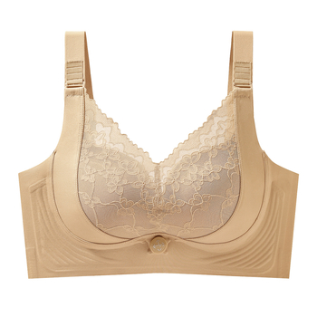 Čipkasti bežični push-up grudnjak s bočnim podizanjem, košarica 3/4 s latexom unutarnja cupa, tkanina Nylon/Polyamide