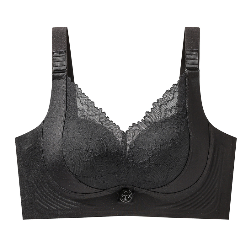Čipkasti bežični push-up grudnjak s bočnim podizanjem, košarica 3/4 s latexom unutarnja cupa, tkanina Nylon/Polyamide