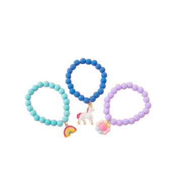 Dinghe Jewelry Rankomis pagamintas akrilinių karoliukų apyrankių rinkinys – karikatūrinis vienaragio motyvas