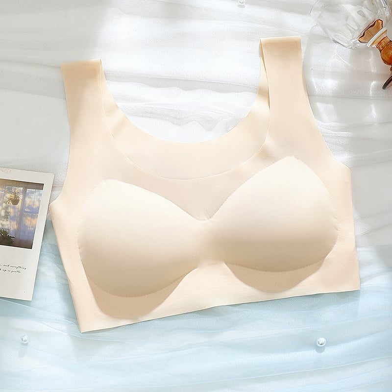 Sutien fără fir, în stil vestă, pentru femei, din Ice Silk nylon cu căptușeală Spandex, Cupă 3/4, Model mediu