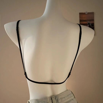 Elöl záródó melltartó, keresztpántos halter nyakú, hátsó rész nélküli, vezeték nélküli, pamut anyag