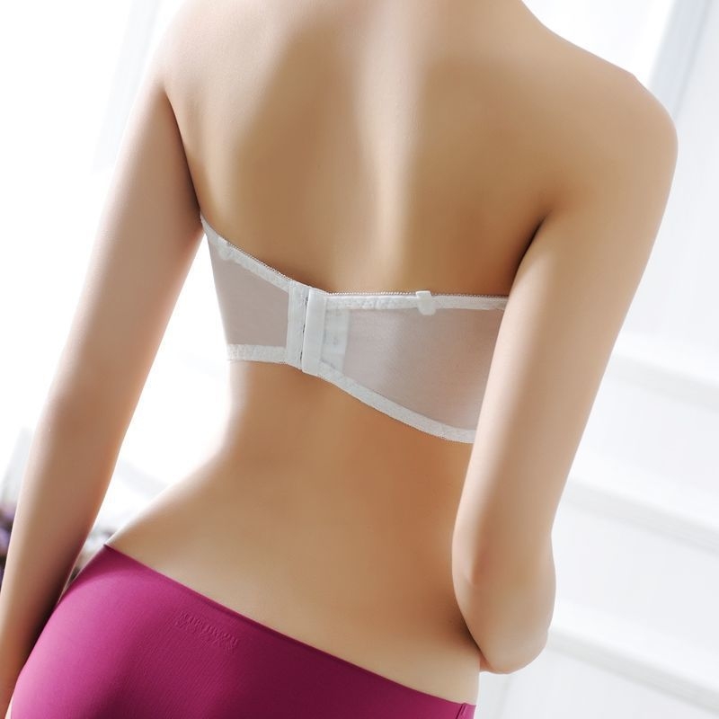 Renlilai strapless δαντελένιο bust wrap με ultrathin molded cups, round cups, όμορφο πίσω