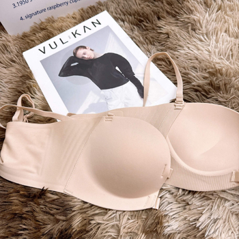 Σουτιέν χωρίς τιράντες με μπροστινό κούμπωμα, push-up, αντιολισθητικό, χωρίς ραφές και αόρατο