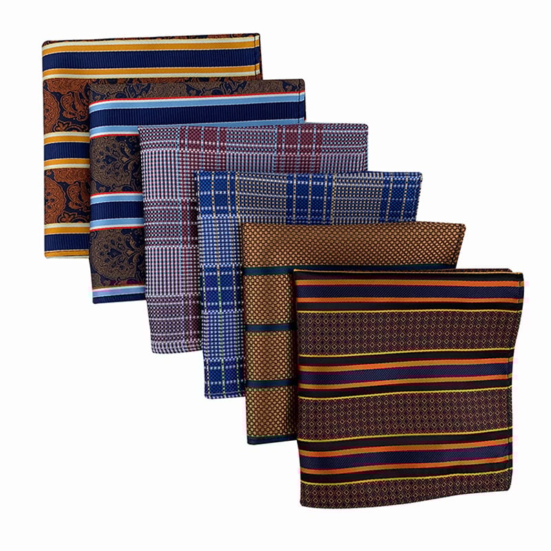 Zsebkendő zakóhoz csíkos mintával (Anyag: poliészter szál; Minta: csíkos; Stílus: estélyi viselet; Feldolgozás: Jacquard; Bélés: poliészter)