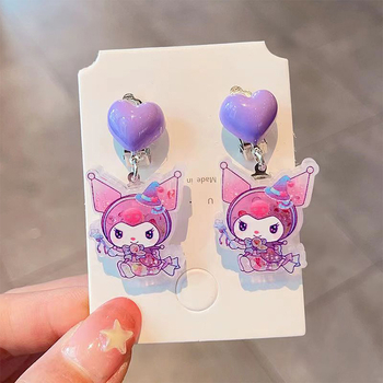 Lastele mõeldud kõrvaklipsud läbipaistvate lillekujundustega, käsitöö, plastik/resiin, multikas stiilis, vanus 3–10 aastat