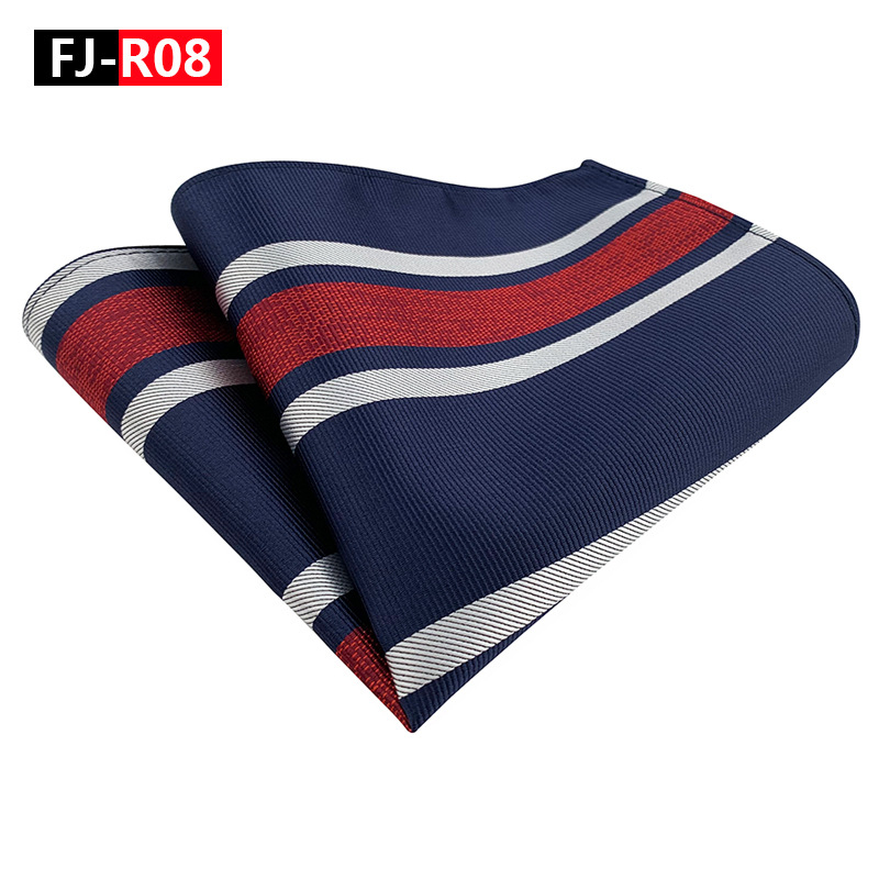 Férfi zsebkendő négyzet — poliészter jacquard, csíkos minta, estélyi viselet