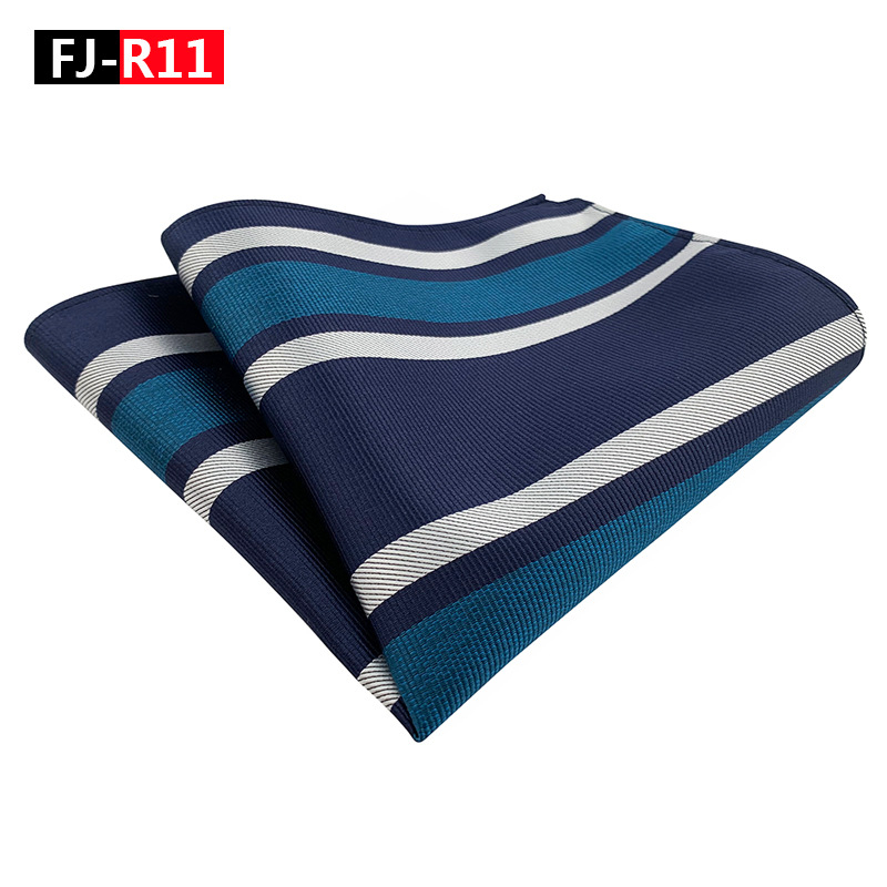 Férfi zsebkendő négyzet — poliészter jacquard, csíkos minta, estélyi viselet