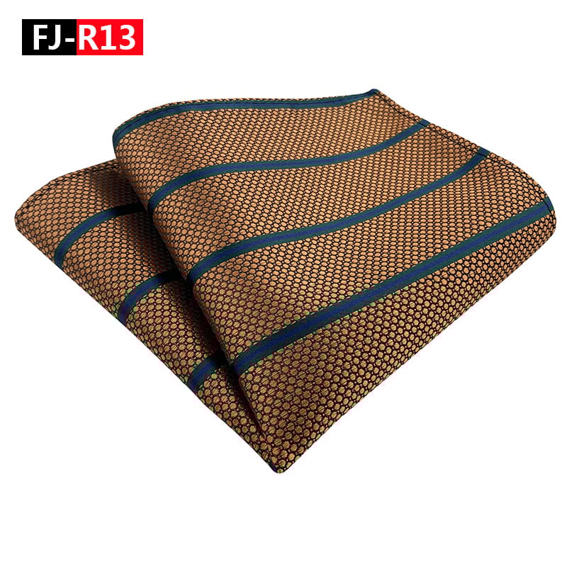 Férfi zsebkendő négyzet, csíkos jacquard mintázat, poliészter anyag, poliészter bélés