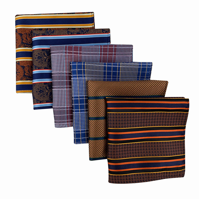 Mulan férfi zsebkendő – poliészter jacquard szövésű, csíkos mintázat, estélyi viselet