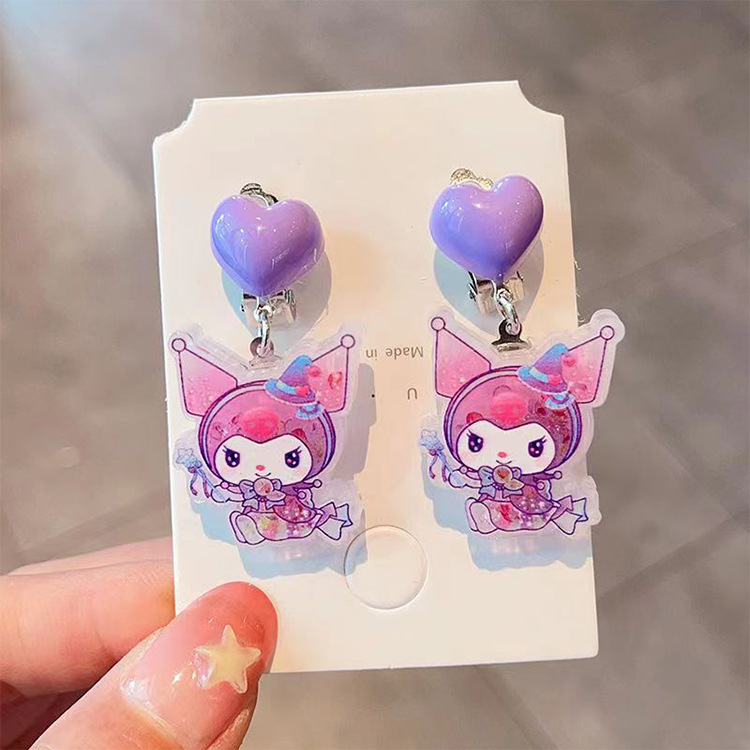 Laste kõrvaklipsud lilledega, käsitöö, plastik/resiin