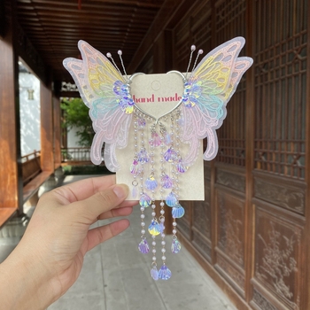 Klip-on kõrvarõngad: merine nymf, mollusk, pärlite kupp, liblika tiivad – Printsesside sari, käsitöö