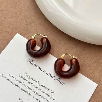 Naušnice od živice - geometrijski oblik, injekcijsko lijevanje, 925-srebrni postovi, lagani luksuzni stil