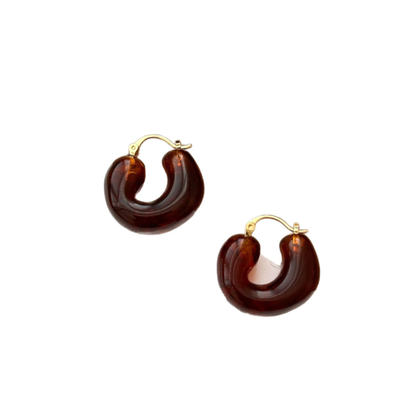 Naušnice od živice - geometrijski oblik, injekcijsko lijevanje, 925-srebrni postovi, lagani luksuzni stil