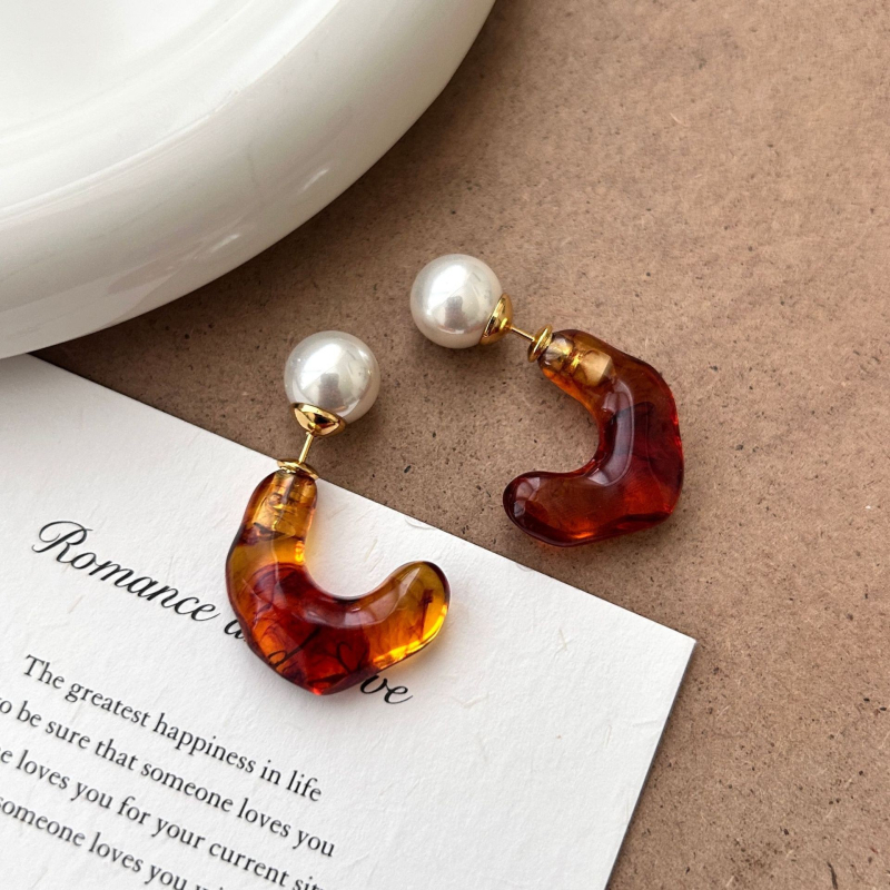 Naušnice od živice - geometrijski oblik, injekcijsko lijevanje, 925-srebrni postovi, lagani luksuzni stil