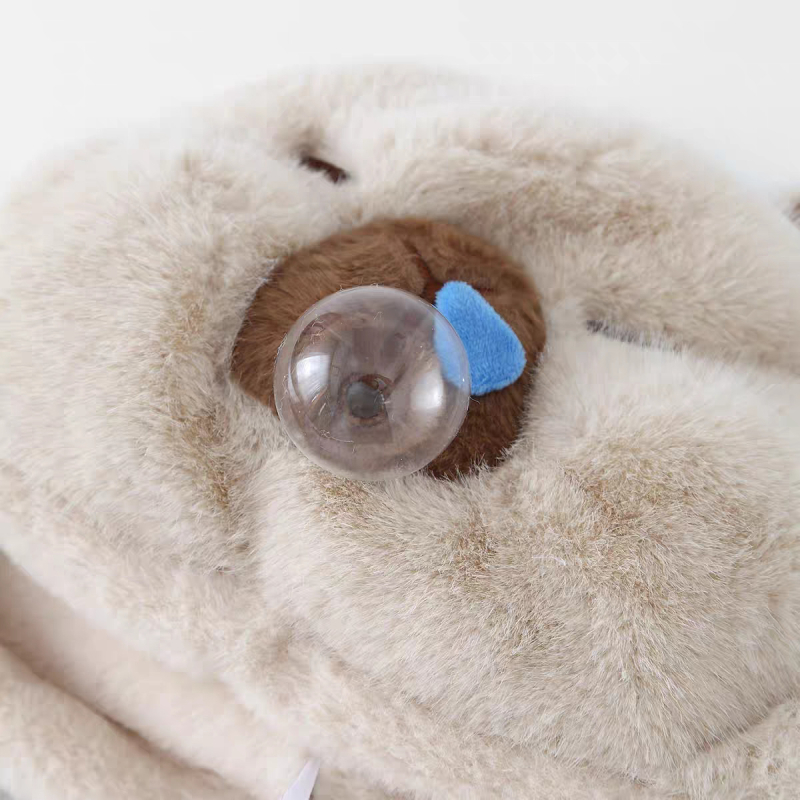 Gyerekeknek készült plüss téli sapka kupola alakú résszel és elülső karimával, poliészterből, melegen tart és szélálló, 2–4, 4–6, 8–10 és 10+ éveseknek