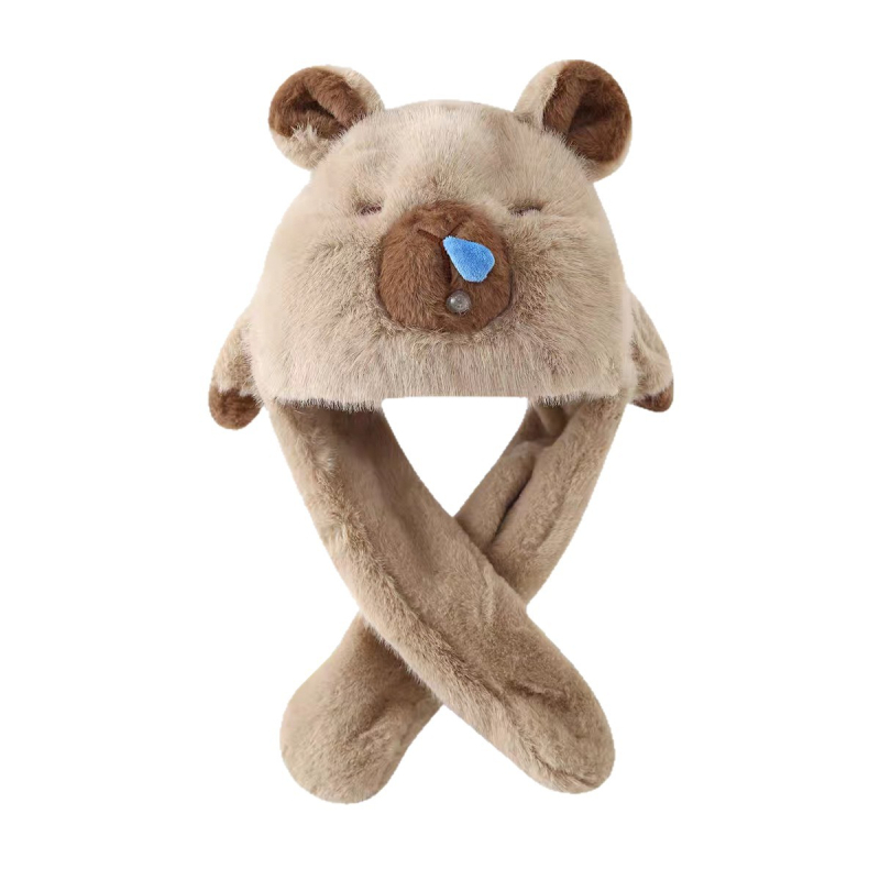 Gyerekeknek készült plüss téli sapka kupola alakú résszel és elülső karimával, poliészterből, melegen tart és szélálló, 2–4, 4–6, 8–10 és 10+ éveseknek