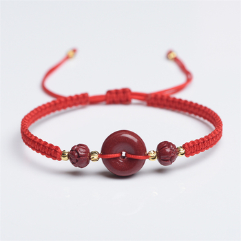 Cinnabar karkötő kézzel szőtt zsinórral, uniszex hagyományos stílus, motívum konstelláció, Phalin Crystal Jewelry