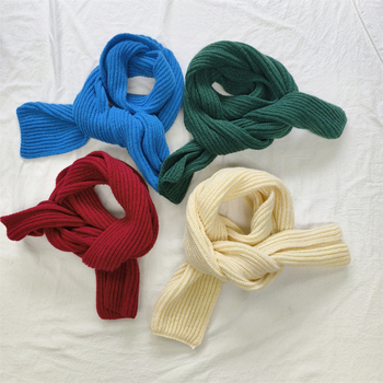 Egy színű kötött meleg sál, kollégiumi stílus, felnőttek és gyerekek számára, szülő-gyermek párosítás, téli viselet, Deer plush anyag, friss és édes stílus