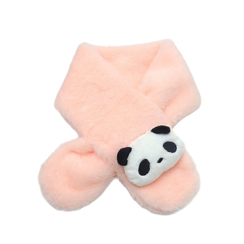 Gyerekeknek szóló sál panda mintával, plüss műszőrme, téglalap alakú, téli meleg