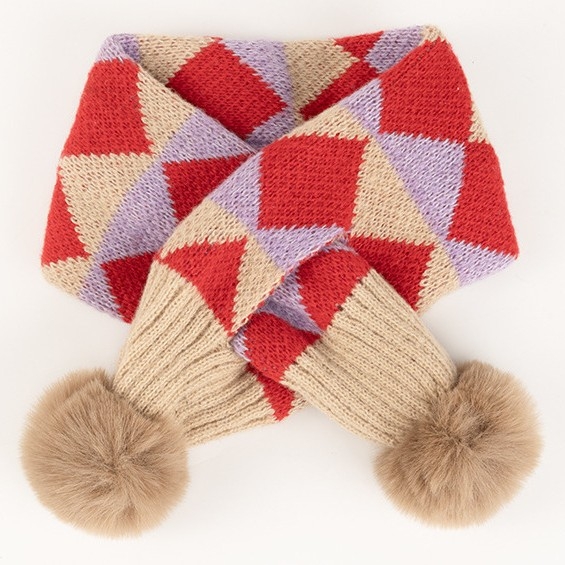 Uniszex sál kockás mintával, poliészter, sima szövés, jacquard, téglalap alakú