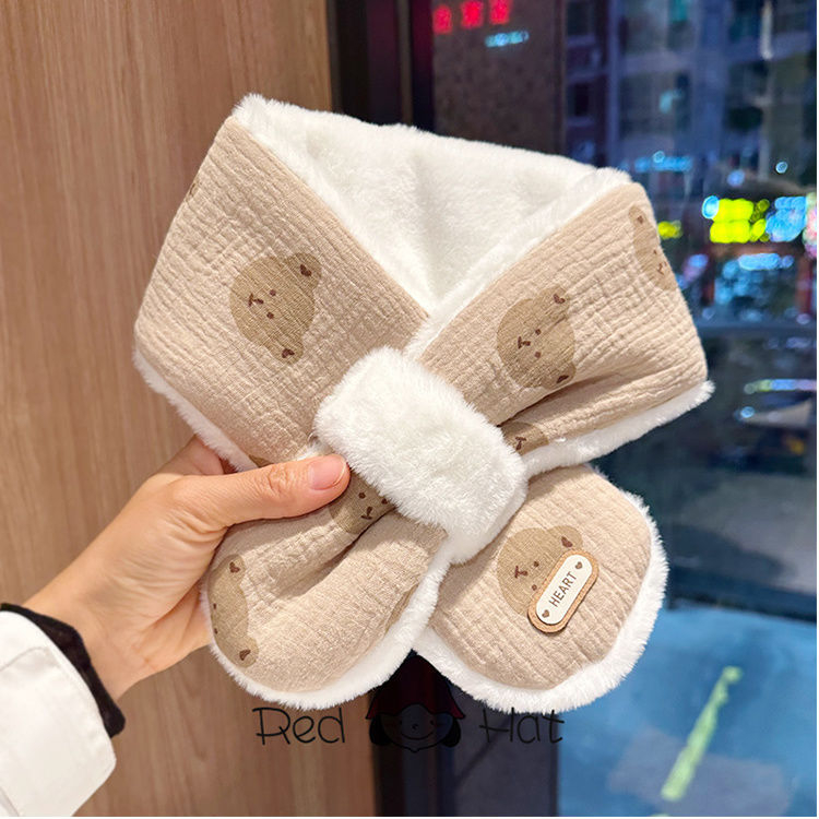 Gyerek sál, rajzfilm-stílusú, pamutból, fiúknak, tavasz