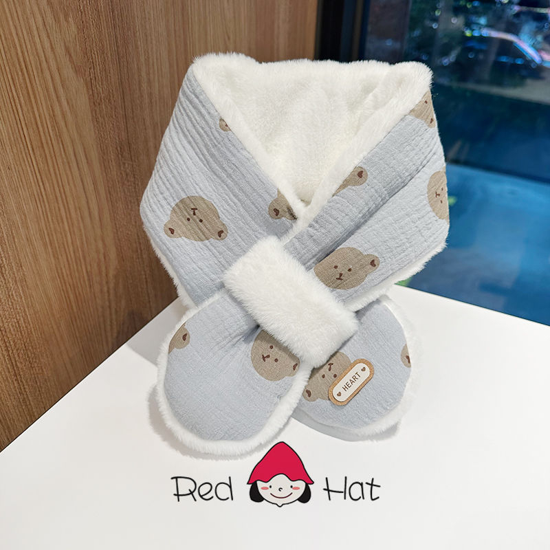 Gyerek sál, rajzfilm-stílusú, pamutból, fiúknak, tavasz