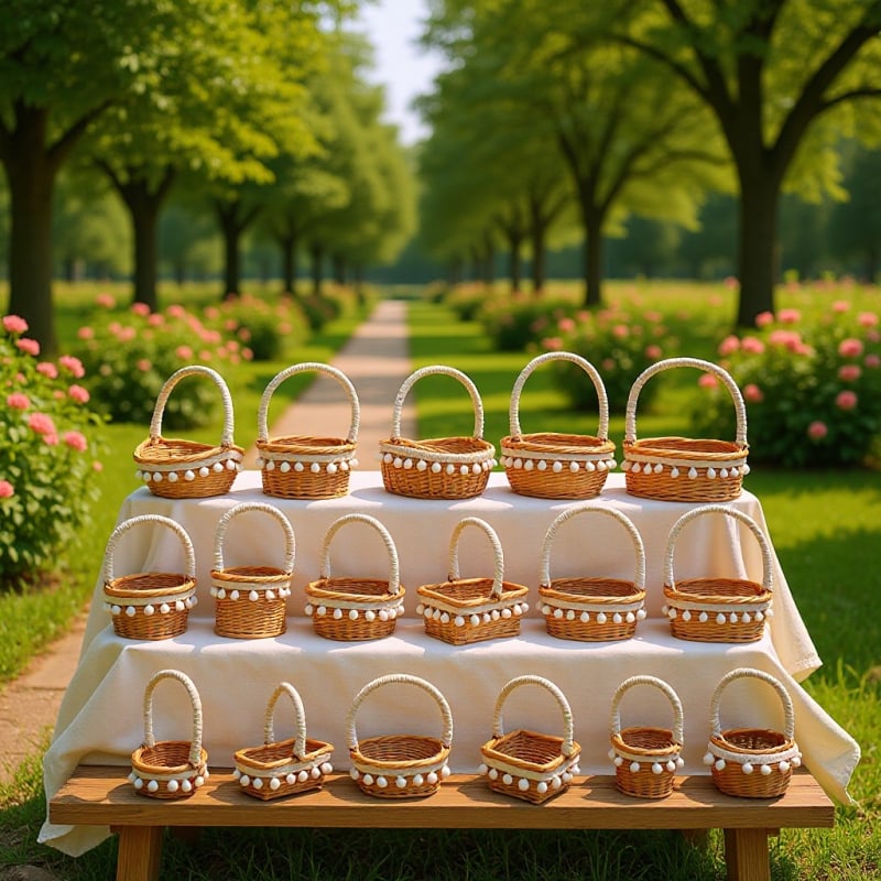 Ръчно тъкана мини кошничка за плодове – реквизит за снимки, детска кошничка за цветя, модерен минималистичен стил (ръчно тъкана; за плодове; реквизит за снимки; детска кошничка за цветя; модерен минималистичен стил)