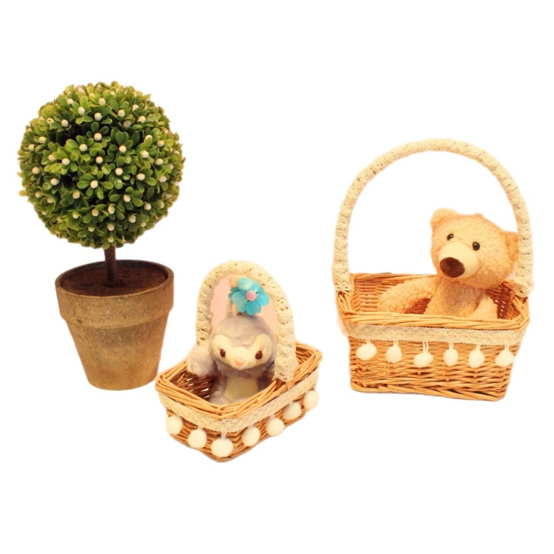 Ръчно тъкана мини кошничка за плодове – реквизит за снимки, детска кошничка за цветя, модерен минималистичен стил (ръчно тъкана; за плодове; реквизит за снимки; детска кошничка за цветя; модерен минималистичен стил)