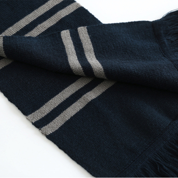 Šal od akrilnih vlakana/umjetne vune, prugasti uzorak, warp pletenje, japansko-korejski stil, zima