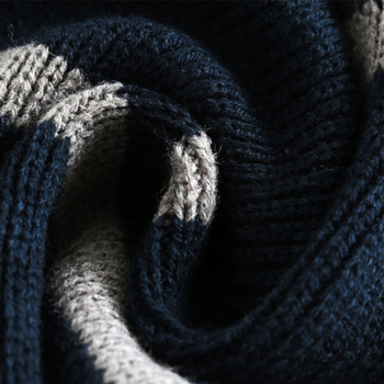 Šal od akrilnih vlakana/umjetne vune, prugasti uzorak, warp pletenje, japansko-korejski stil, zima