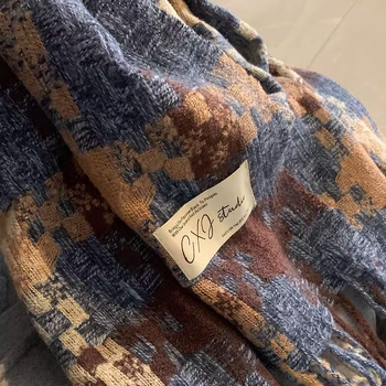 Șal Warp-tricot din poliester, accesoriu cald de iarnă, design minimalist