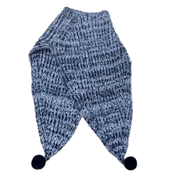 Vaikų vilnonis megztas šalikas, trikampio forma, paprastas pynimas, monokrominis, žiema