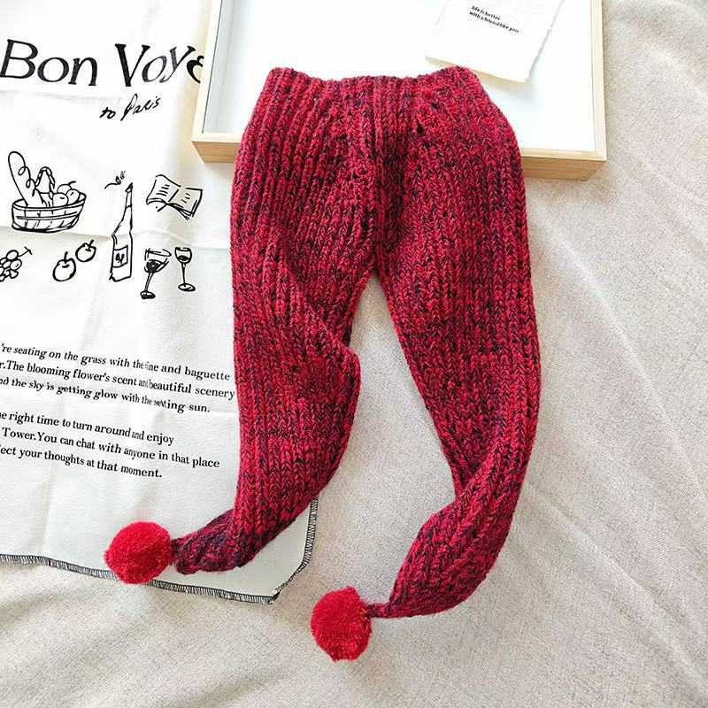 Vaikų vilnonis megztas šalikas, trikampio forma, paprastas pynimas, monokrominis, žiema