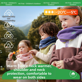 Vaikų šalikėlis, poliesterio pluoštas, dvipusis, vėjui atsparus ir šiltas, ruduo 2025