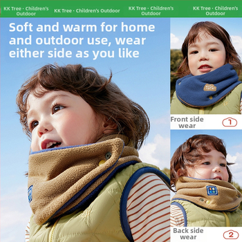 Vaikų šalikėlis, poliesterio pluoštas, dvipusis, vėjui atsparus ir šiltas, ruduo 2025