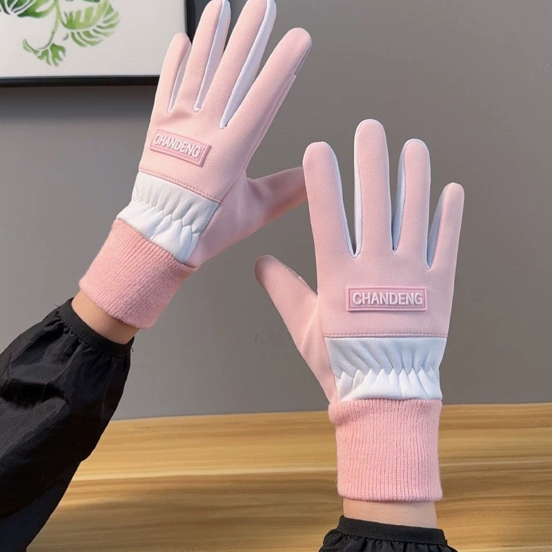 Gyerek téli kesztyű hóban játszáshoz velúr bélésű, vastag szigeteléssel, vízálló, osztott ujjas, uniszex