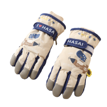 Dječje skijaške rukavice - fleece podstavom, protuklizne, kompatibilne s zaslonom osjetljivim na dodir, s podijeljenim prstima, za uzrast 7–12 godina