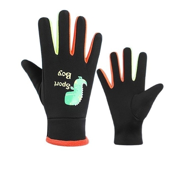 Dječje rukavice od kašmira, dizajn s podijeljenim prstima, cartoon uzorak, za jesen i zimu, 3–13 godina