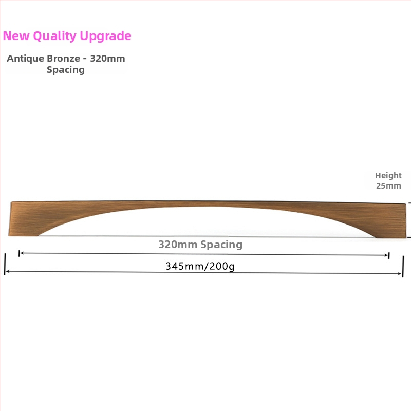 Ziemeļniecisks garderobes un skapja durvju rokturis – mūsdienīgs minimālisma stils, cinka sakausējums, elektroapdullēšana, modelis 96