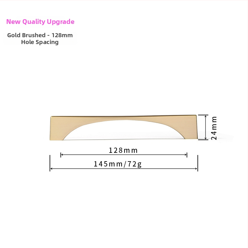 Ziemeļniecisks garderobes un skapja durvju rokturis – mūsdienīgs minimālisma stils, cinka sakausējums, elektroapdullēšana, modelis 96