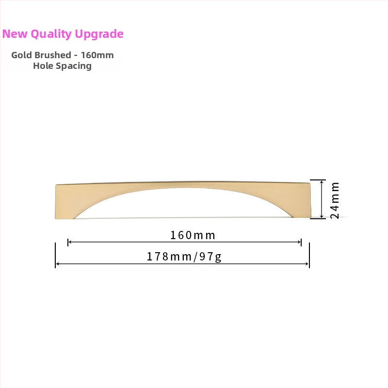 Ziemeļniecisks garderobes un skapja durvju rokturis – mūsdienīgs minimālisma stils, cinka sakausējums, elektroapdullēšana, modelis 96