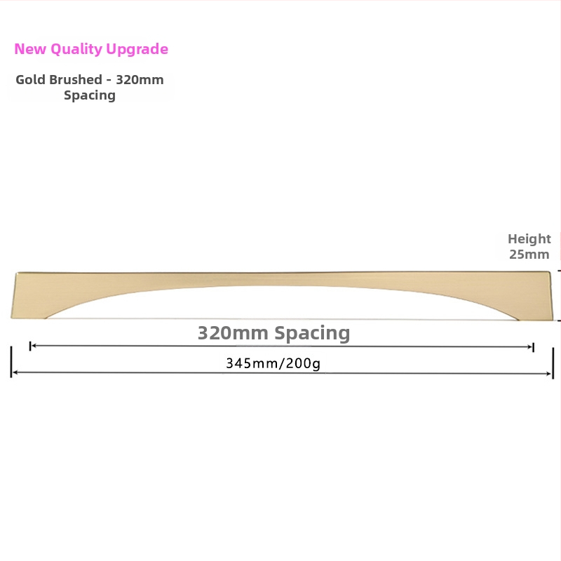 Ziemeļniecisks garderobes un skapja durvju rokturis – mūsdienīgs minimālisma stils, cinka sakausējums, elektroapdullēšana, modelis 96