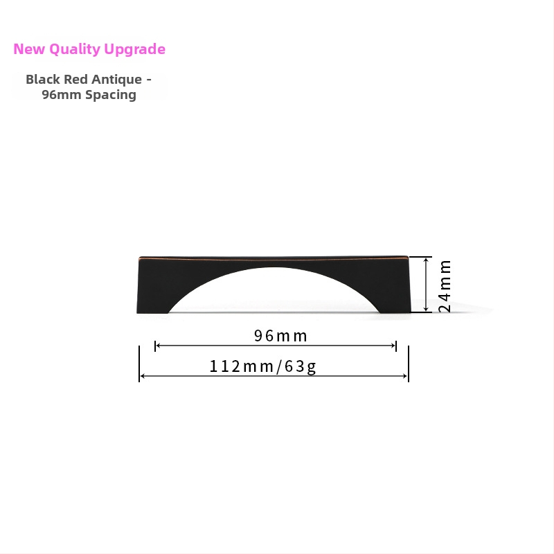 Ziemeļniecisks garderobes un skapja durvju rokturis – mūsdienīgs minimālisma stils, cinka sakausējums, elektroapdullēšana, modelis 96