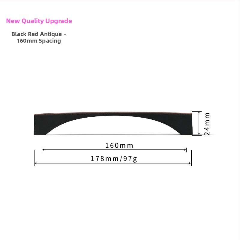 Ziemeļniecisks garderobes un skapja durvju rokturis – mūsdienīgs minimālisma stils, cinka sakausējums, elektroapdullēšana, modelis 96