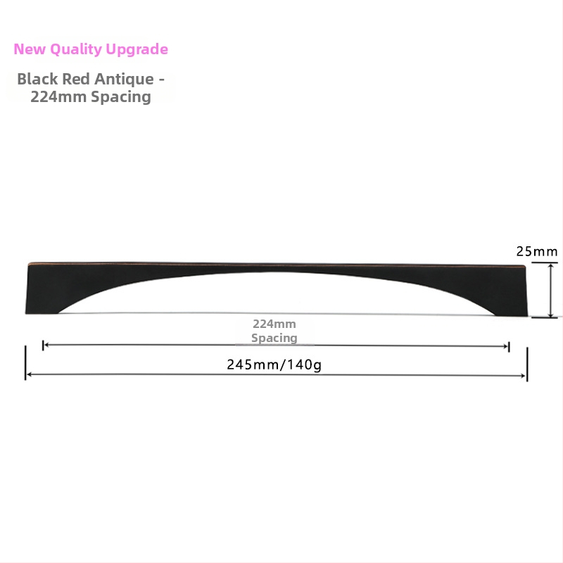 Ziemeļniecisks garderobes un skapja durvju rokturis – mūsdienīgs minimālisma stils, cinka sakausējums, elektroapdullēšana, modelis 96